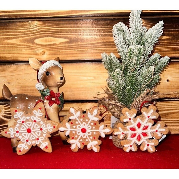 Other - NEW 3 Gingerbread Ornaments Snowflake Christmas Holiday Bundle Set
